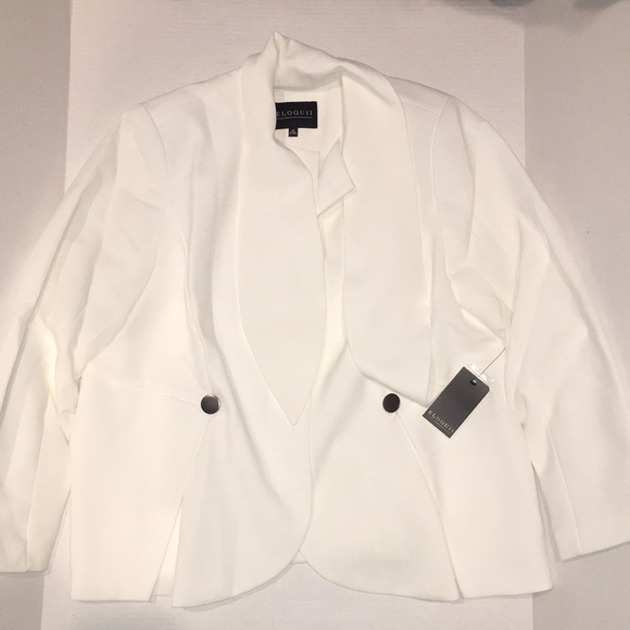 🧥 Eloquii White Shawl Collar Blazer | Size 18 | NWT - Picture 1 of 7
